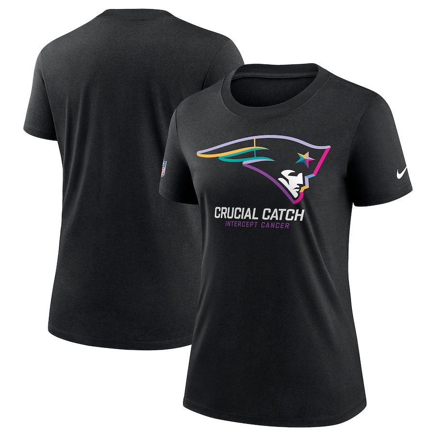 Women New England Patriots 2024 Nike NFL black T shirts->nfl t-shirts->Sports Accessory